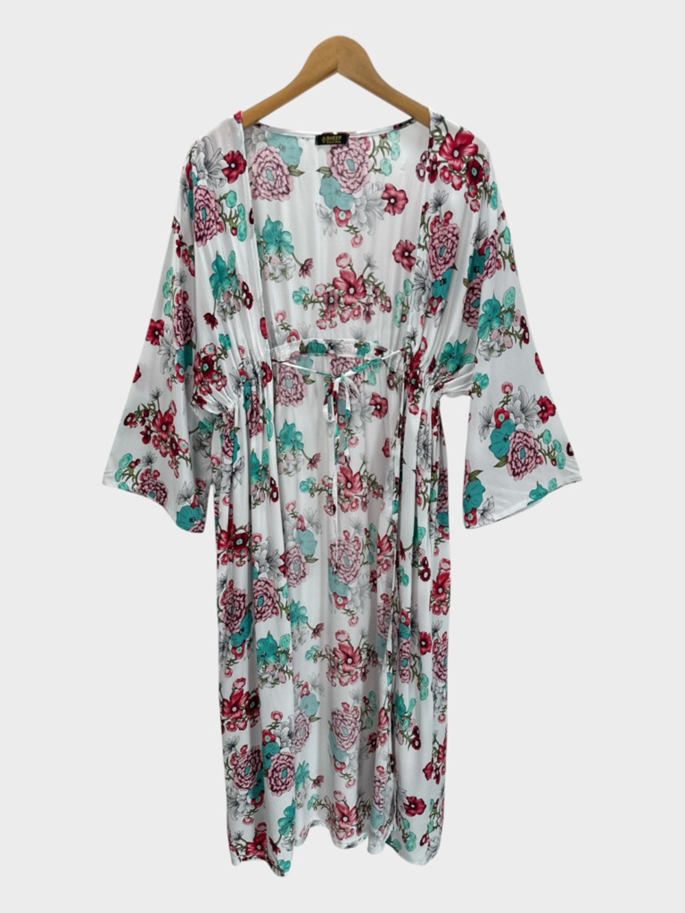 Bheep Beach Wear Floral Kimono Cover Up Tie Front‎ Sarong Resort Coastal
